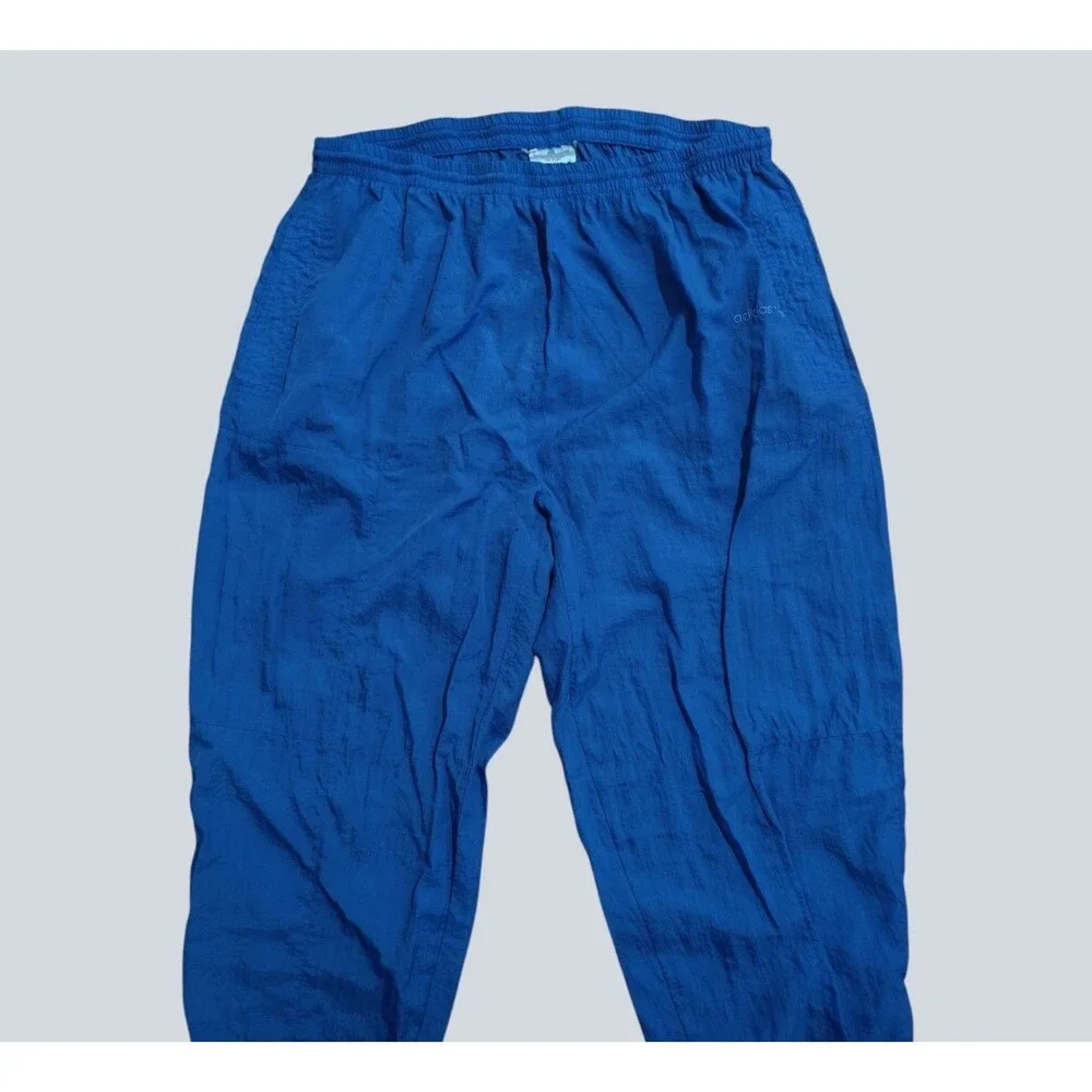 Vintage 90s Adidas Nylon Track Pants Blue Size L